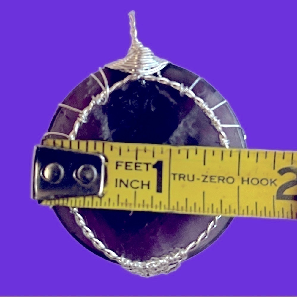 NEW! Natural Amethyst and silver pendant for necklace - Picture 5 of 8